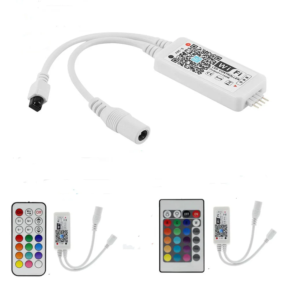 LED WiFi RGB Controller Mini DC12V With 24Key IR / 21Key RF Remote Control For RGB LED Strip Smart Phone APP Control
LED WiFi RGB Controller Mini DC12V With 24Key IR / 21Key RF Remote Control For RGB LED Strip Smart Phone APP Control