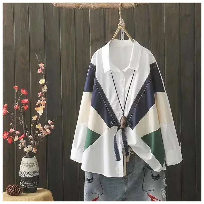blusas mujer de moda 2019 plus size ethnic white shirt for women autumn winter Japanese style boho long patchwork blouse
blusas mujer de moda 2019 plus size ethnic white shirt for women autumn winter Japanese style boho long patchwork blouse