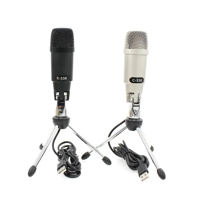 C-330 USB Plastic and Metal Wired Studio Condenser Microphone For Computer Karaoke Pc Video Recording With Stand Tripod
C-330 USB Plastic and Metal Wired Studio Condenser Microphone For Computer Karaoke Pc Video Recording With Stand Tripod