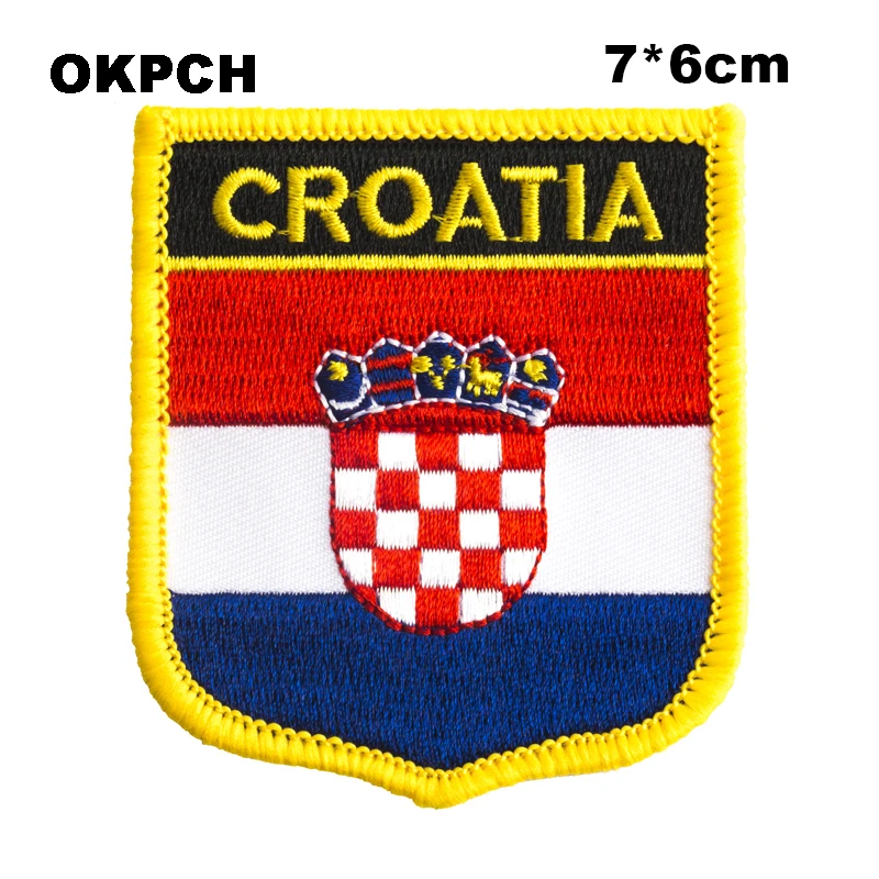 Croatia Shield Shape Iron-on Flag Patch Embroidered Saw on Badges Patches for Clothing PT0095-S
Croatia Shield Shape Iron-on Flag Patch Embroidered Saw on Badges Patches for Clothing PT0095-S