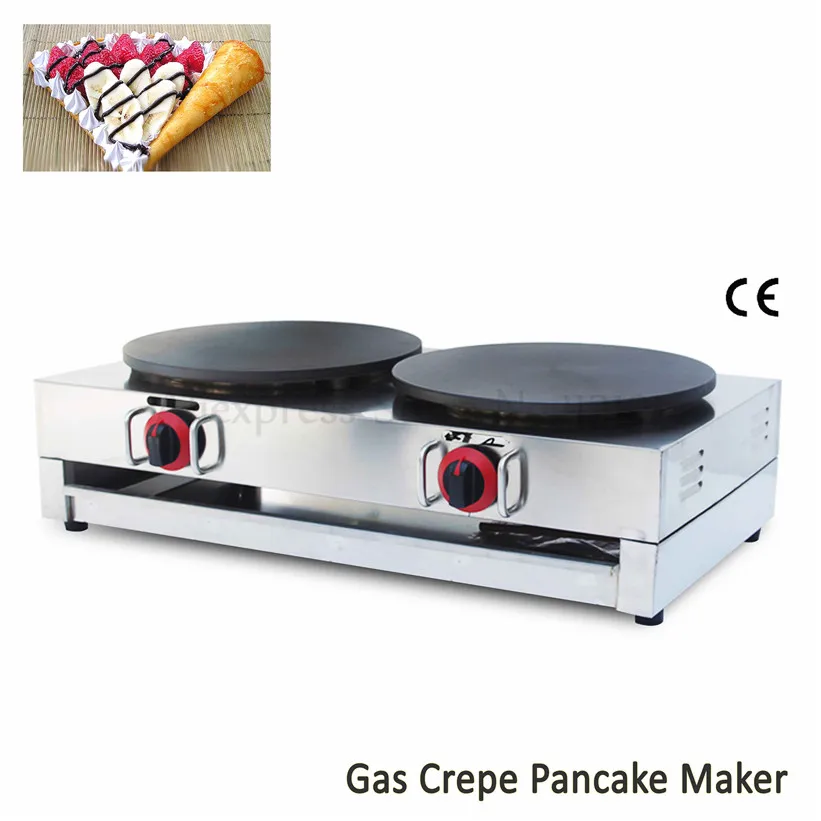 Double 40cm Pans Gas Crêpe Maker Pancake Machine Tacos Cachapa Kaiserschmarrn Griddle Uniform Heating Nonstick Cooking Surface
Double 40cm Pans Gas Crêpe Maker Pancake Machine Tacos Cachapa Kaiserschmarrn Griddle Uniform Heating Nonstick Cooking Surface