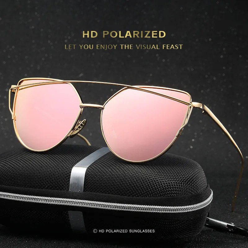 Fashion Women Cat Eye Sunglasses Classic Brand Designer Twin-Beams Sunglasses Coating Mirror Flat Panel Lens Vintage Gold Oculos
Fashion Women Cat Eye Sunglasses Classic Brand Designer Twin-Beams Sunglasses Coating Mirror Flat Panel Lens Vintage Gold Oculos