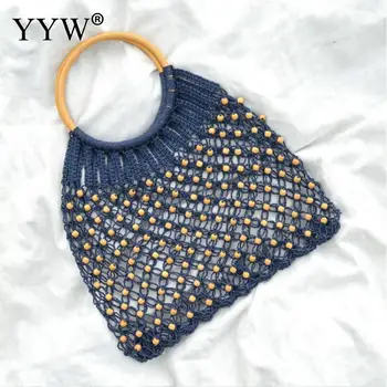 2019 New Hollow Straw Bohemia Vintage Bead Handbags Handmade Woven Round Handle Tote Bag Women Blue Female Beach Bags Handbag
2019 New Hollow Straw Bohemia Vintage Bead Handbags Handmade Woven Round Handle Tote Bag Women Blue Female Beach Bags Handbag