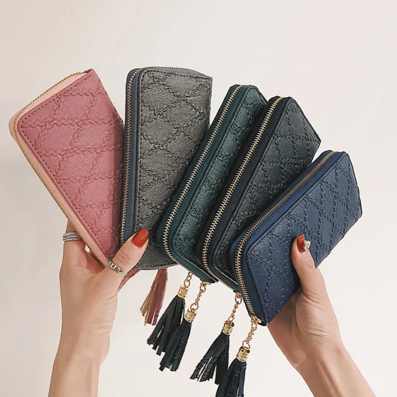 NEW 5 colors Tassel Women purse Brand Design Solid Zipper cluth PU Leather Wallet Women Wallets And Purses Portefeuille Femme
NEW 5 colors Tassel Women purse Brand Design Solid Zipper cluth PU Leather Wallet Women Wallets And Purses Portefeuille Femme