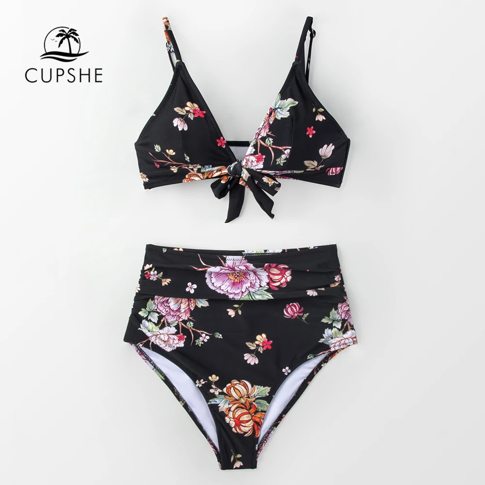 CUPSHE Sexy Tie Front High-waisted Floral Bikini Sets Women Boho Two Pieces Swimsuits 2019 Girl Beach Bathing Suits Swimwear
CUPSHE Sexy Tie Front High-waisted Floral Bikini Sets Women Boho Two Pieces Swimsuits 2019 Girl Beach Bathing Suits Swimwear