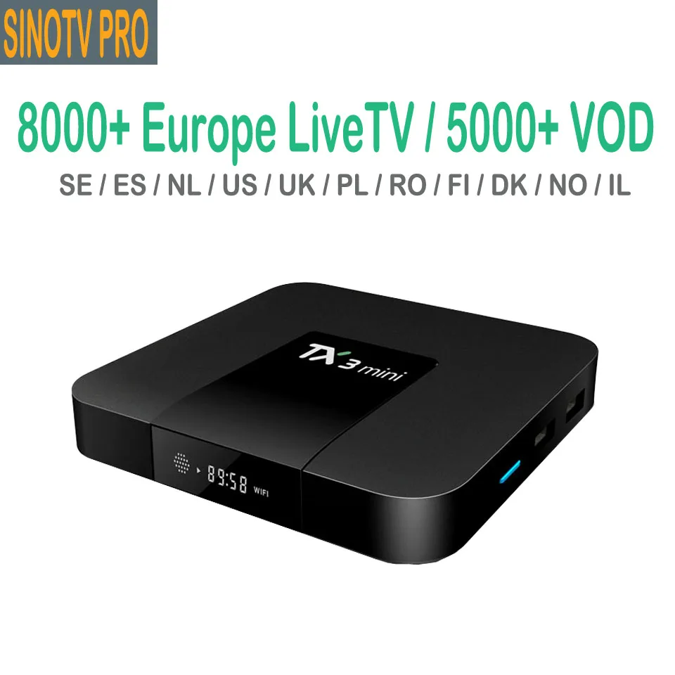 With 1 Year Netherlands Spain IPTV Subscription Poland Germany UK Hungary Denmark Espana Europe Live M3U TX3mini TV Box Android
With 1 Year Netherlands Spain IPTV Subscription Poland Germany UK Hungary Denmark Espana Europe Live M3U TX3mini TV Box Android