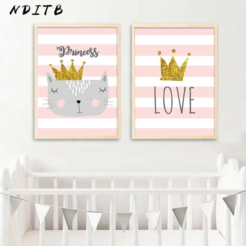 NDITB Nursery Canvas Wall Art Poster Cartoon Cat Crown Print Minimalist Painting Decorative Picture Baby Girls Room Decoration
NDITB Nursery Canvas Wall Art Poster Cartoon Cat Crown Print Minimalist Painting Decorative Picture Baby Girls Room Decoration