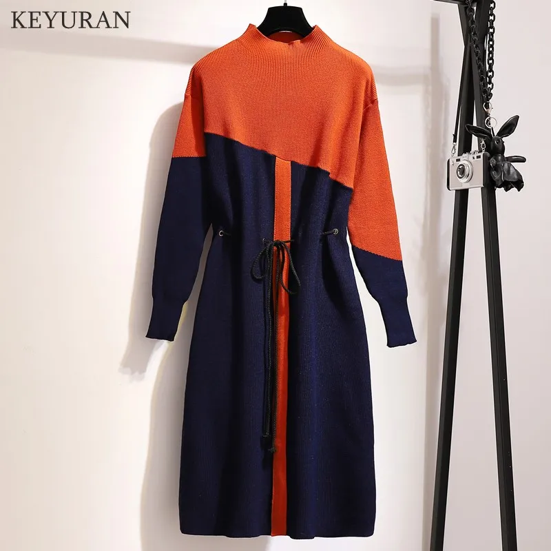 Women Long Sweater Dresses Plus Size Knitting Cotton Elastic Female Lady Vestidos Vintage Dress Patchwork Autumn Winter 2019
Women Long Sweater Dresses Plus Size Knitting Cotton Elastic Female Lady Vestidos Vintage Dress Patchwork Autumn Winter 2019