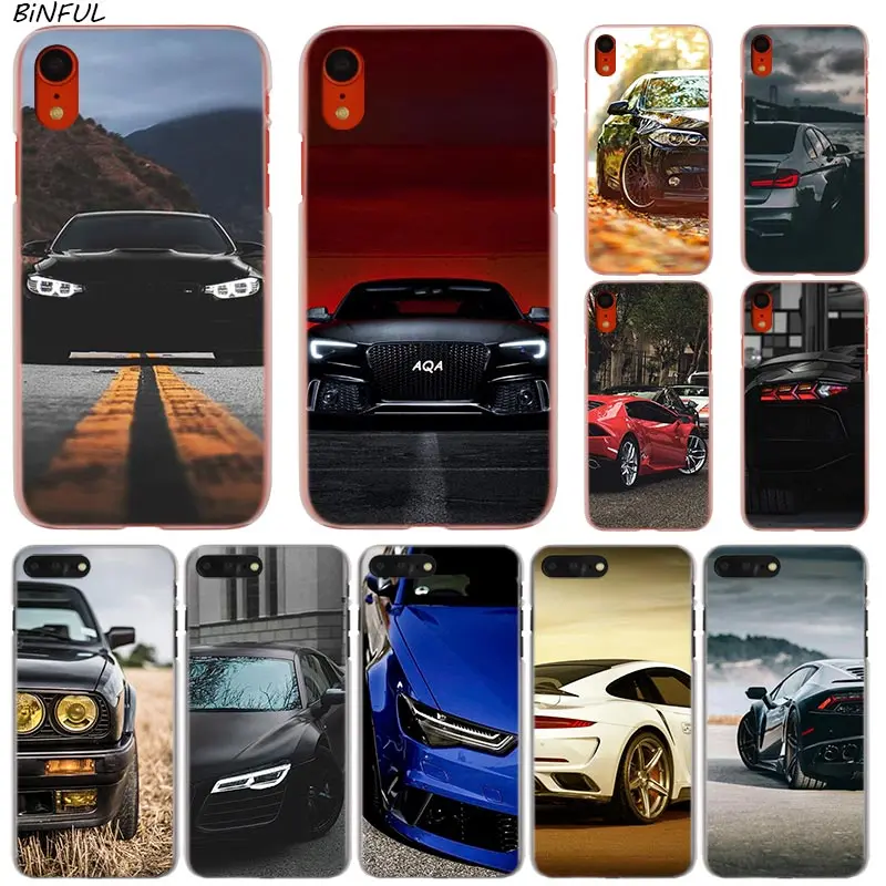 Фото Cool sports car Hot Fashion Transparent Hard Phone Cover Case for iPhone X XS Max XR 8 7 6 6s Plus 5 SE 5C 4 4S | Мобильные телефоны