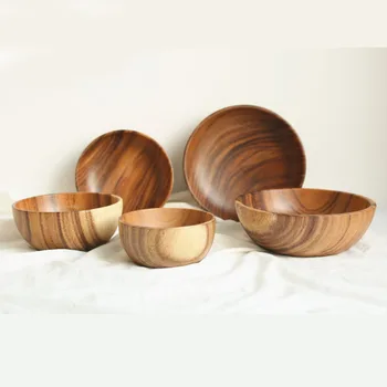 Whole wood solid wood bowl European flat bottom durable crack control Salad Noodle soup Cooking bowl 
Whole wood solid wood bowl European flat bottom durable crack control Salad Noodle soup Cooking bowl
