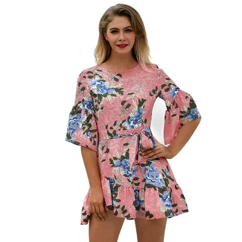 Summer Women Floral Print Ethnic Mini Lace Up Sexy Pink Dress Vintage Short Sleeve Ladies Ruffle Dress Female Holiday Beach Wear
Summer Women Floral Print Ethnic Mini Lace Up Sexy Pink Dress Vintage Short Sleeve Ladies Ruffle Dress Female Holiday Beach Wear