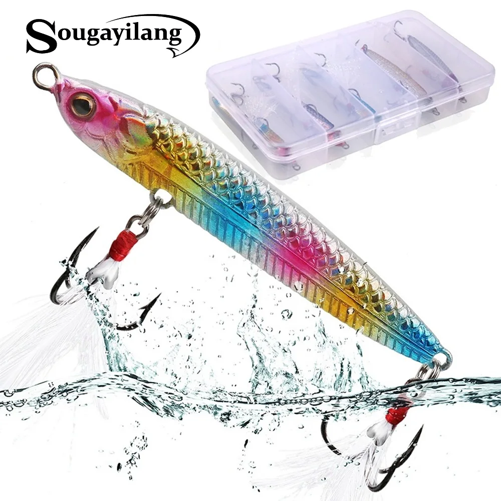 Sougayilang Fishing Baits Hard Metal Jigs Deep Sea Fishing Lures Saltwater Freshwater Lures with Feather
Sougayilang Fishing Baits Hard Metal Jigs Deep Sea Fishing Lures Saltwater Freshwater Lures with Feather