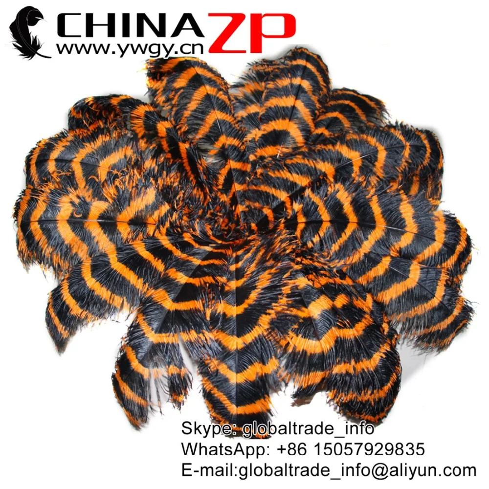 CHINAZP Factory Size 70-75cm (28-30") 50pcs/lot Top Quality Dyed Orange and Black Striped Ostrich Feather Mardi Gras Decorations
CHINAZP Factory Size 70-75cm (28-30") 50pcs/lot Top Quality Dyed Orange and Black Striped Ostrich Feather Mardi Gras Decorations
