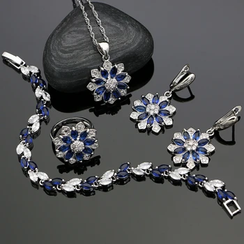 Blue Cubic Zirconia Jewelery 925 Sterling Silver Bride Jewelry Sets Earrings/Pendant/Necklace/Bracelet/Ring For Women
Blue Cubic Zirconia Jewelery 925 Sterling Silver Bride Jewelry Sets Earrings/Pendant/Necklace/Bracelet/Ring For Women