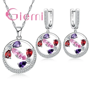 Colorful Cubic Zircon Round Shape Pendant Necklace Earrings Sets Factory Price 925 Sterling Silver Good Cubic Zirconia
Colorful Cubic Zircon Round Shape Pendant Necklace Earrings Sets Factory Price 925 Sterling Silver Good Cubic Zirconia