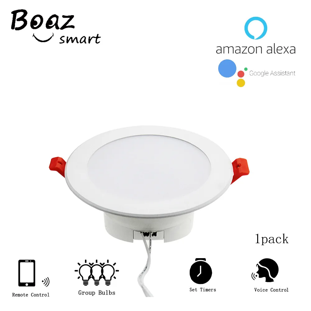Фото Smart Wifi LED downlight RGBW 4 inch color changing Smartlife bulb Voice APP Control works with Alexa Echo Google Home Assistant | Освещение