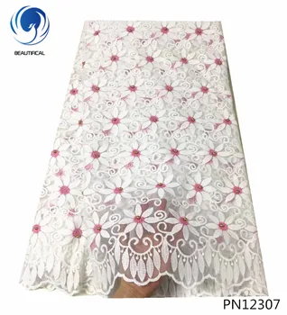 BEAUTIFICAL embroidered african fabrics Latest style nigerian tulle lace fabric for wedding white french net lace 5yards PN123
BEAUTIFICAL embroidered african fabrics Latest style nigerian tulle lace fabric for wedding white french net lace 5yards PN123