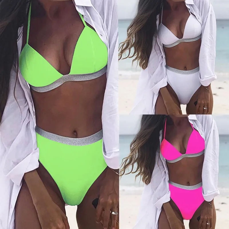 Shiny Bikini Halter Top Beach Wear Two-piece Suit 2019 Sexy Push Up Swimwear Women High Waist Swimsuit Female Bathing Suit
Shiny Bikini Halter Top Beach Wear Two-piece Suit 2019 Sexy Push Up Swimwear Women High Waist Swimsuit Female Bathing Suit
