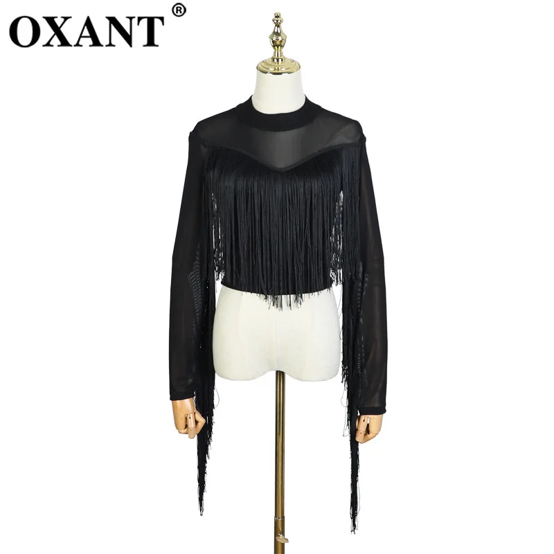 OXANT Women's Sexy Perspective Shirt 2019 New Mesh Long-sleeved Fringed Blouse Short Slim women blouses
OXANT Women's Sexy Perspective Shirt 2019 New Mesh Long-sleeved Fringed Blouse Short Slim women blouses