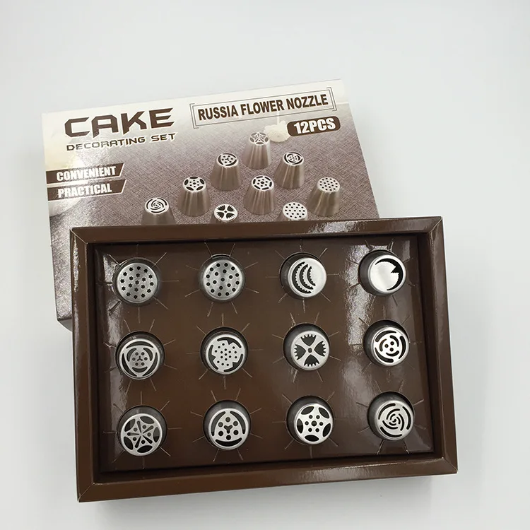 12PCS Stainless Steel Russian Tulip Nozzles Fondant Icing Piping Tips Pastry Tubes Set Cake Decorating Tools Rose Flower Shaped
12PCS Stainless Steel Russian Tulip Nozzles Fondant Icing Piping Tips Pastry Tubes Set Cake Decorating Tools Rose Flower Shaped