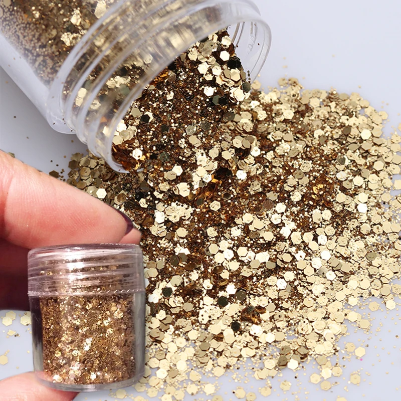 5Pcs Champagne Color Nail Art Glitter Set 3D Hexagon Shape Sequins Acrylic Powder Dust Pigment for Nail Body Craft Decoration
5Pcs Champagne Color Nail Art Glitter Set 3D Hexagon Shape Sequins Acrylic Powder Dust Pigment for Nail Body Craft Decoration