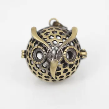 Brushed Bronze tone Owl Round Chiming Ball Locket Cage Pendant Essential Oil Diffuser Hollow Filigree Locket DIY Findings
Brushed Bronze tone Owl Round Chiming Ball Locket Cage Pendant Essential Oil Diffuser Hollow Filigree Locket DIY Findings