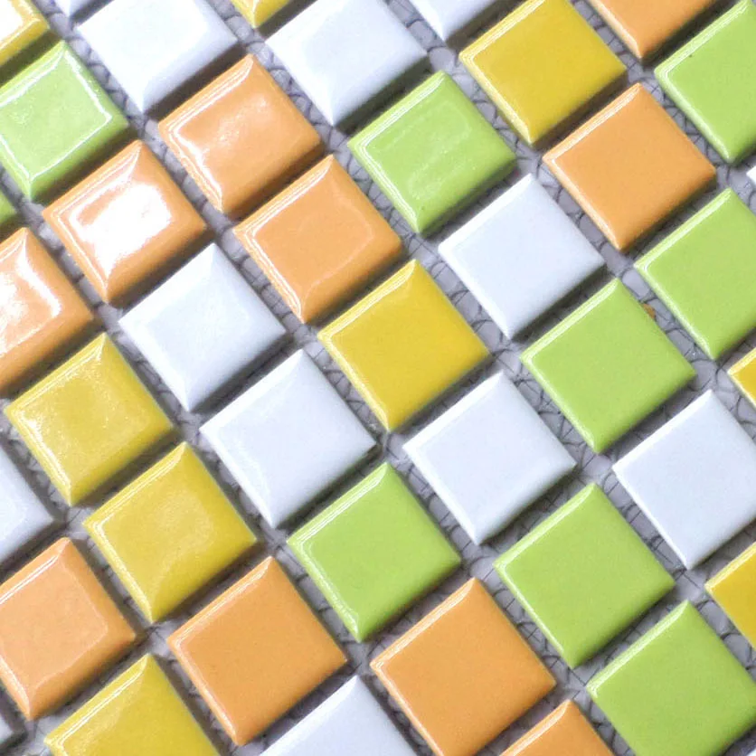 CeramicTilesMosaicWhiteOrangeGreenCandyGlazedTile CeramicTilesMosaicWhiteOrangeGreenCandyGlazedTile