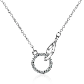 XIYANIKE 925 Sterling Silver Simple Double Circle Pendant Fashion Crystals Charm Chains Necklace Jewelry Customized Gift
XIYANIKE 925 Sterling Silver Simple Double Circle Pendant Fashion Crystals Charm Chains Necklace Jewelry Customized Gift
