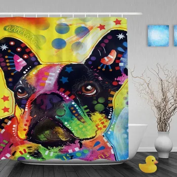 Lovely French Bulldog Shower Curtains Art Dog Personalized Bathroom Curtain Colorful Animal Waterproof Polyester Shower Curtain
Lovely French Bulldog Shower Curtains Art Dog Personalized Bathroom Curtain Colorful Animal Waterproof Polyester Shower Curtain