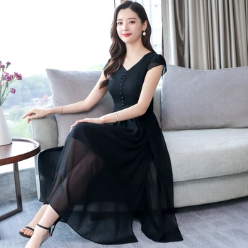 Plus Size M-4XL 2019 Summer New Arrival Elegant Round Collar Short Sleeve Solid Color Woman Chiffon Long Dress
Plus Size M-4XL 2019 Summer New Arrival Elegant Round Collar Short Sleeve Solid Color Woman Chiffon Long Dress