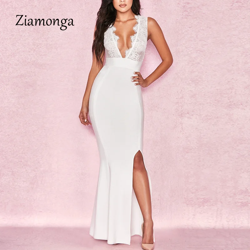 Ziamonga Evening Party Lace Dress Sexy Women Bodycon Luxury Split Deep V Neck Backless Black White Elegant Floor-Length Vestidos
Ziamonga Evening Party Lace Dress Sexy Women Bodycon Luxury Split Deep V Neck Backless Black White Elegant Floor-Length Vestidos