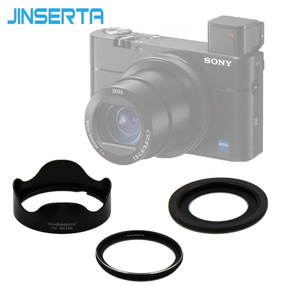 JINSERTA 46mm UV Filter + Lens Hood + Adapter Ring for Sony RX100 M1 M2 M3 M4 M5 Camera Sony RX100 Series Camera Accessories
JINSERTA 46mm UV Filter + Lens Hood + Adapter Ring for Sony RX100 M1 M2 M3 M4 M5 Camera Sony RX100 Series Camera Accessories