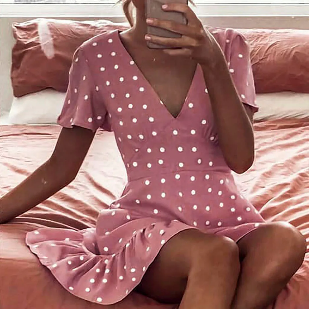 Polka dot short sleeve women dress shirt Summer Party Night plus size Vintage Vestidos De Verano Casual holiday dresses
Polka dot short sleeve women dress shirt Summer Party Night plus size Vintage Vestidos De Verano Casual holiday dresses