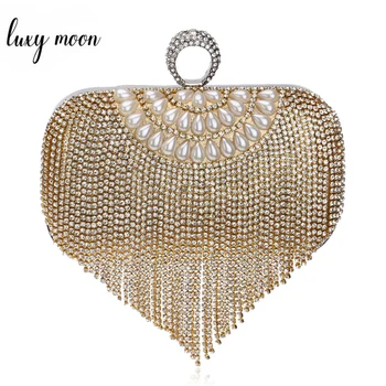 Fashion Women Evening Clutch Bags Finger Rings Diamonds Pearl Tassel Female Purse Day Clutches Lady Handbags For Wedding ZD1240
Fashion Women Evening Clutch Bags Finger Rings Diamonds Pearl Tassel Female Purse Day Clutches Lady Handbags For Wedding ZD1240