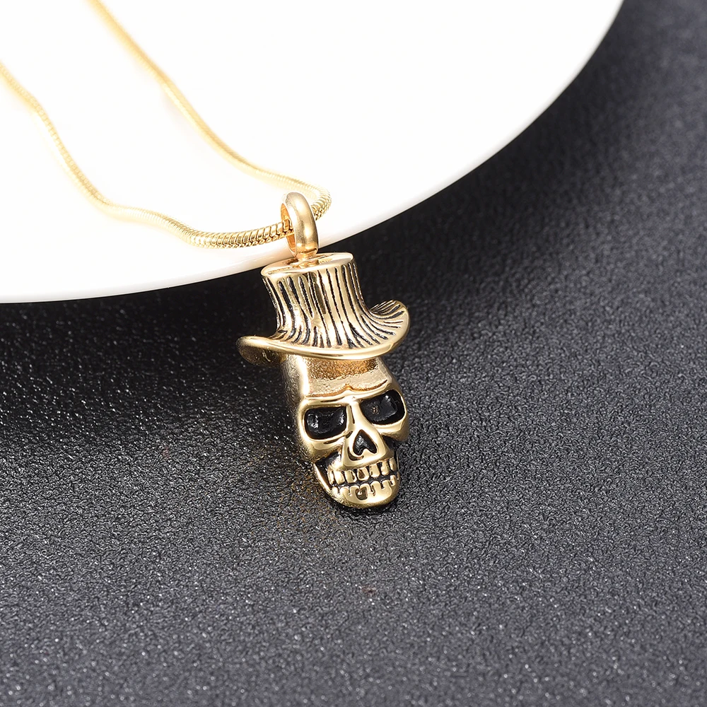 LKJ10019 Skull Cremation Urn Necklace Cowboy Hat Pendant Memorial Ashes Keepsake 316L Stainless Steel Funeral Casket Locket
LKJ10019 Skull Cremation Urn Necklace Cowboy Hat Pendant Memorial Ashes Keepsake 316L Stainless Steel Funeral Casket Locket