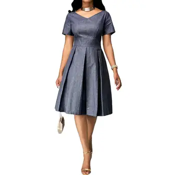 2019 Women Fashion Party Plus Size Solid Color V Neck Short Sleeve Slim High Waist Midi Dress
2019 Women Fashion Party Plus Size Solid Color V Neck Short Sleeve Slim High Waist Midi Dress