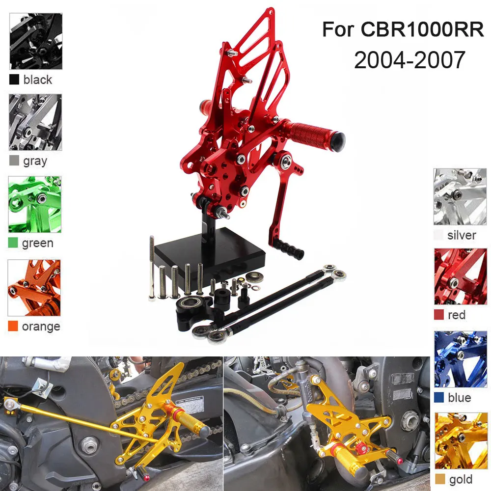 CNC Aluminum Adjustable Rearsets Foot Pegs For Honda CBR1000RR CBR 1000RR 2004 2005 2006 2007
CNC Aluminum Adjustable Rearsets Foot Pegs For Honda CBR1000RR CBR 1000RR 2004 2005 2006 2007