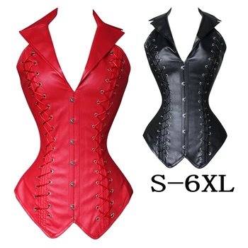 Womens long corset Shapewear Faux Leather Steel Bond Steampunk Bustier Corset Gothic Bustier Sexy Lingerie plus size S-6XL
Womens long corset Shapewear Faux Leather Steel Bond Steampunk Bustier Corset Gothic Bustier Sexy Lingerie plus size S-6XL