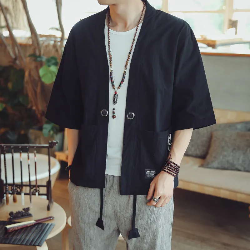 Chinese Style Linen Kimono Cardigan Coat Japanese Kimono Men Jacket Streetwear Mens Kimono Jacket Men Hip Hop 2019 Spring
Chinese Style Linen Kimono Cardigan Coat Japanese Kimono Men Jacket Streetwear Mens Kimono Jacket Men Hip Hop 2019 Spring