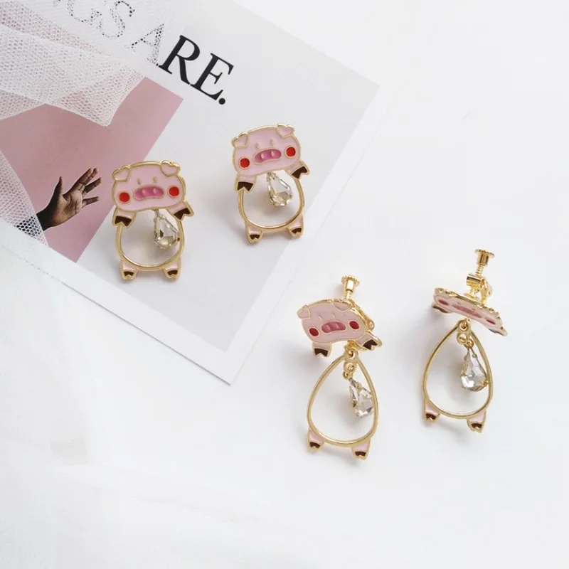 Sweet Cute Girl Pink Fun Design Metal Animal Pig Clip Earrings for Women Accessories Fashion Personality Rhinestones Jewelry
Sweet Cute Girl Pink Fun Design Metal Animal Pig Clip Earrings for Women Accessories Fashion Personality Rhinestones Jewelry