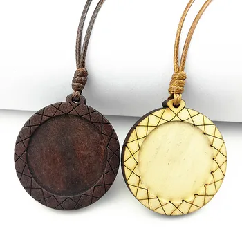 Jiangzimei 24pcs Dark Brown, blog Wood Pendant settings 30mm round blank wooden cabochon with leather cord for necklace making
Jiangzimei 24pcs Dark Brown, blog Wood Pendant settings 30mm round blank wooden cabochon with leather cord for necklace making