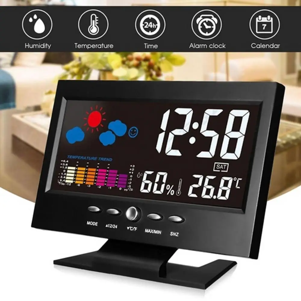 Useful Multifuntion Led Back Light Indoor Weather Station Alarm Clock Time/Date/Week/Alarm/Temp/Humidity/Weather/Snooze Display
Useful Multifuntion Led Back Light Indoor Weather Station Alarm Clock Time/Date/Week/Alarm/Temp/Humidity/Weather/Snooze Display
