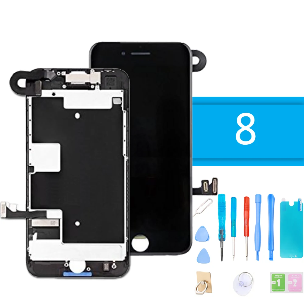 High Quality LCD Display Digitizer Full Assembly for iPhone 8 3D Touch Screen Replacement Without Home Button + Repair Tools
High Quality LCD Display Digitizer Full Assembly for iPhone 8 3D Touch Screen Replacement Without Home Button + Repair Tools