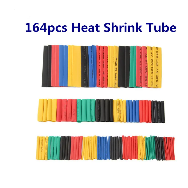 127/164/328/530Pcs Assorted Polyolefin Heat Shrink Tube Cable Sleeves Wrap Wire Set 8 Size Multicolor/Black
127/164/328/530Pcs Assorted Polyolefin Heat Shrink Tube Cable Sleeves Wrap Wire Set 8 Size Multicolor/Black