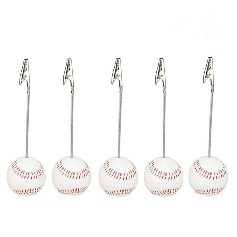 Фото Home Office Baseball Shaped Note Paper Memo Clip Table Number Holder Name Place Card Stand | Канцтовары для офиса и дома