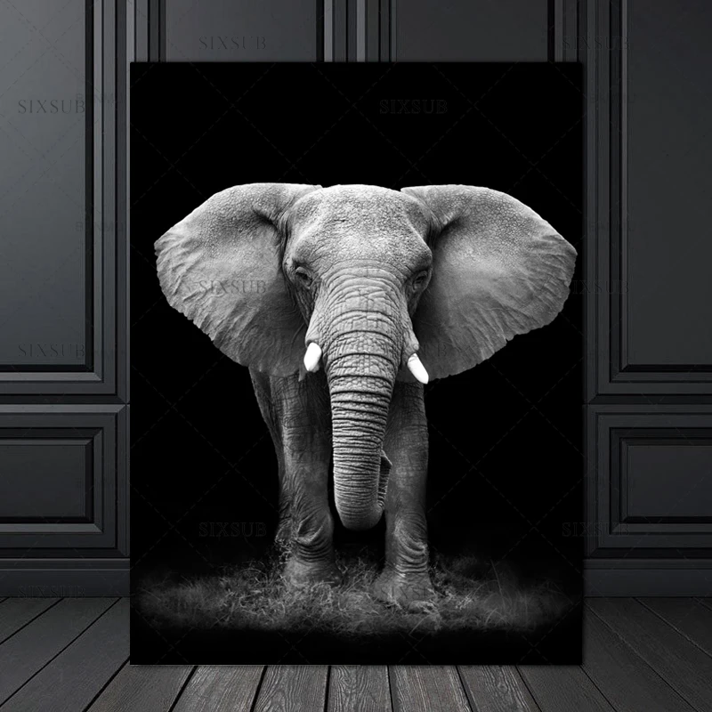 Animal elephant black and white style canvas mural art illustration living room art poster decoration no photo frame print
Animal elephant black and white style canvas mural art illustration living room art poster decoration no photo frame print