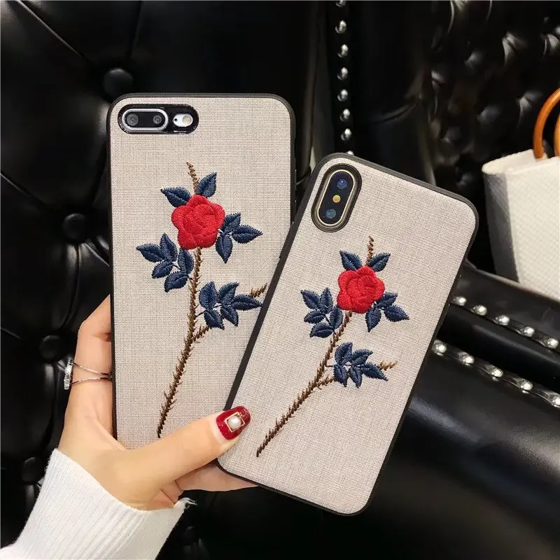 Luxury Embroidery Case For iPhone 6 6s 7 8 Plus X Case Embroidery Vintage Fabric Rose Flower Phone Cover For iPhone 8 7 6 X Case
Luxury Embroidery Case For iPhone 6 6s 7 8 Plus X Case Embroidery Vintage Fabric Rose Flower Phone Cover For iPhone 8 7 6 X Case