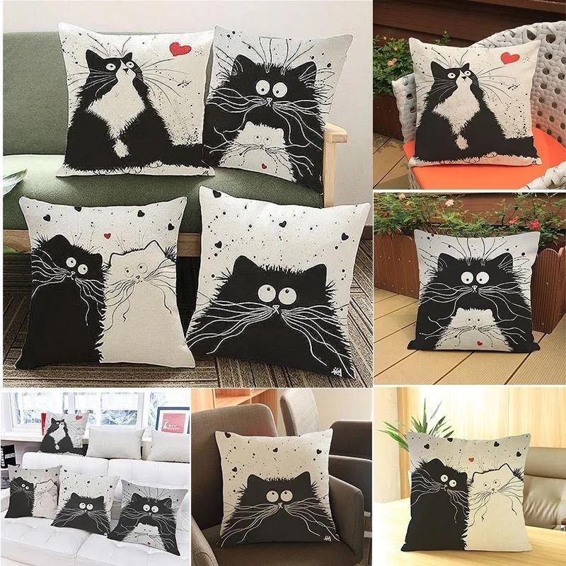 Vintage Cat Cotton Linen Square Pillow Case Sofa Waist Throw Cushion Cover Home Office Print Lovely Design Decorative Pillowcase
Vintage Cat Cotton Linen Square Pillow Case Sofa Waist Throw Cushion Cover Home Office Print Lovely Design Decorative Pillowcase