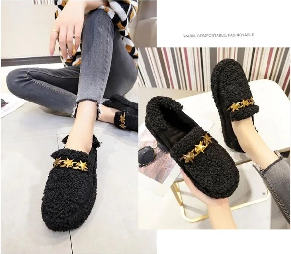 Female Casual cony hair flat shoes Slip-On lady shoes all-match Female spring autumn winter Round Toe Shoes
Female Casual cony hair flat shoes Slip-On lady shoes all-match Female spring autumn winter Round Toe Shoes