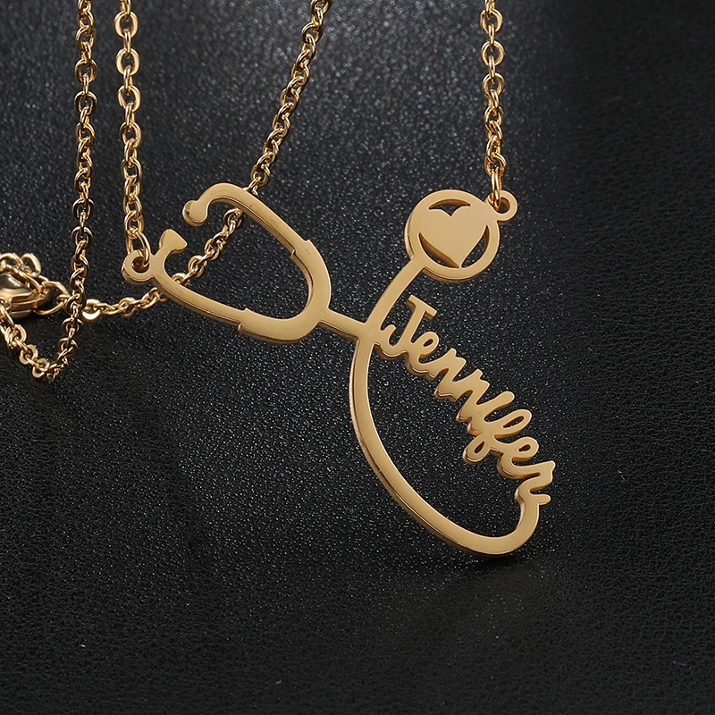 Stethoscope Customized Name Necklaces Personalized Nameplate Necklaces For Women Stainless Steel Gold Silver Jewelry Necklace
Stethoscope Customized Name Necklaces Personalized Nameplate Necklaces For Women Stainless Steel Gold Silver Jewelry Necklace